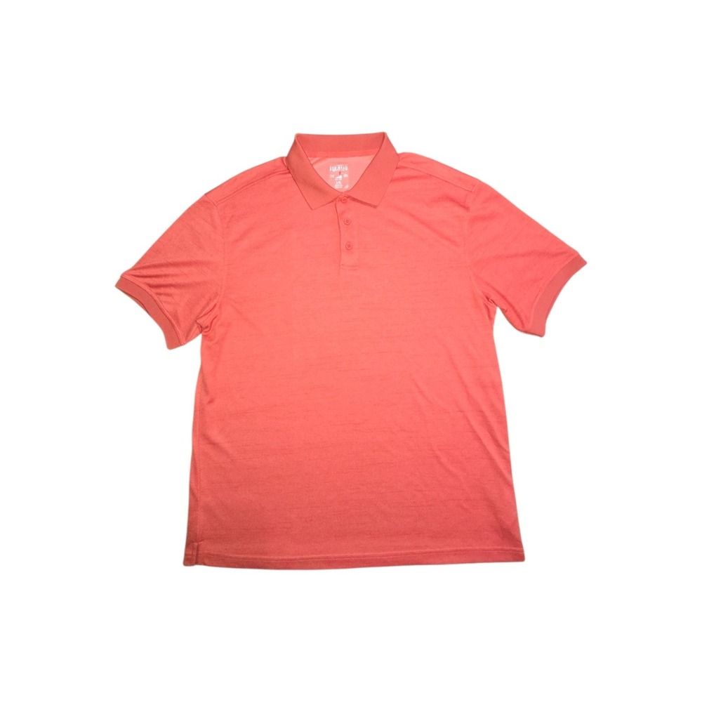 RedHead Brand Co Mens Large Coral Orange Short Sleeve Performance Polo Shirt